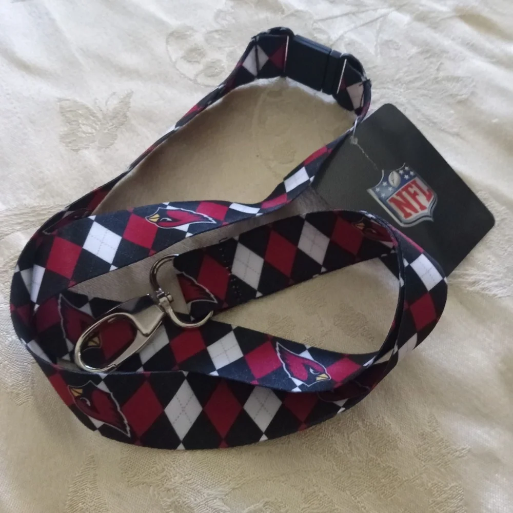 NFL ARIZONA CARDINALS Argyle Lanyard Key Badge ID Holder New